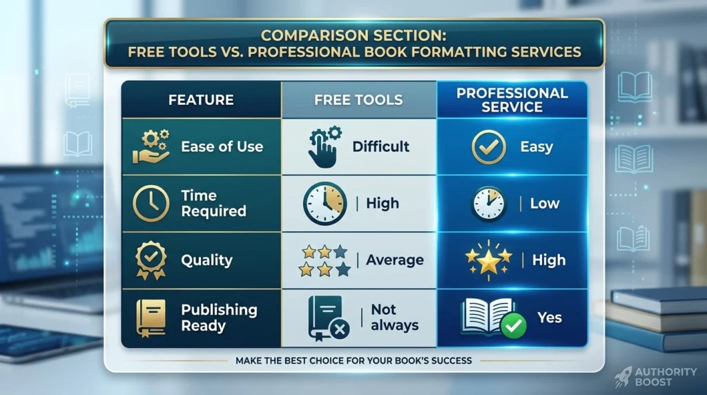 Book Formatting Services Comparison Free Tools Vs Professional