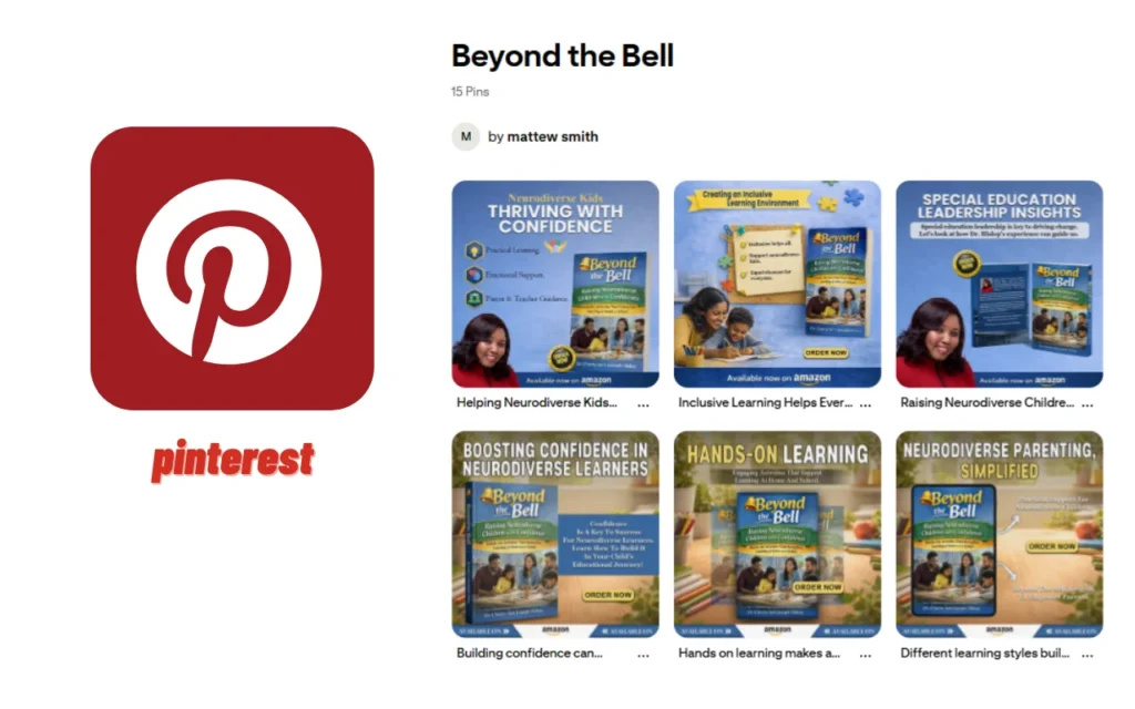Screenshot of Pinterest of Beyond the bell